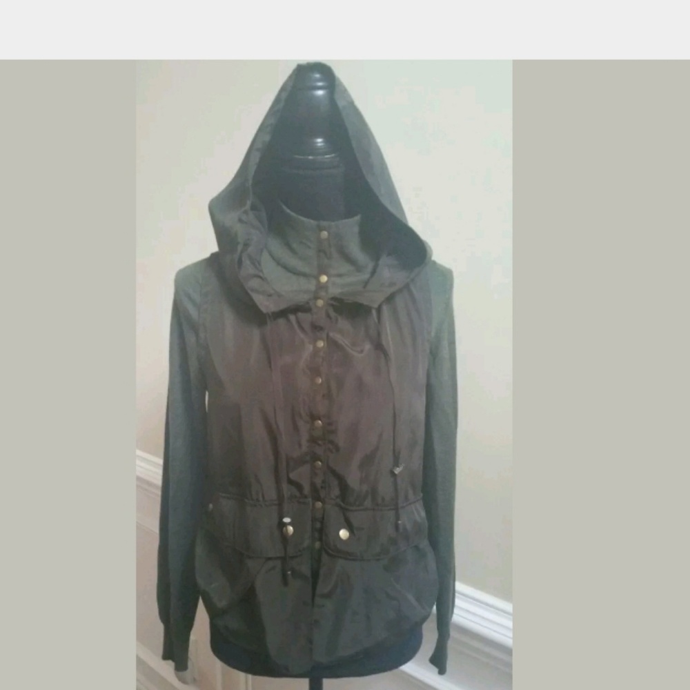 Hoss Intropia Green Hooded Sweater Cardigan Sz XS